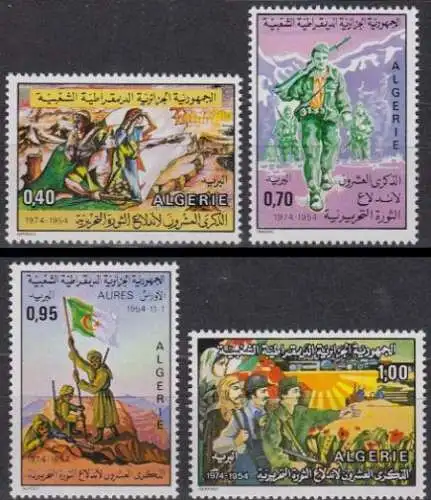 Algerien Mi.Nr. 632-35 Jahrestag des Ausbruchs der Revolution (4 Werte)