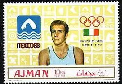 Ajman Mi.Nr.450A Olympia 68, Schwimmen, Sieger Dibiasi, Italien (10 R)