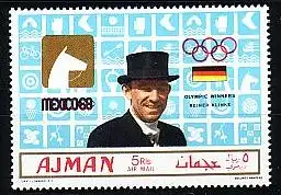 Ajman Mi.Nr.452A Olympia 68, Reiten, Sieger R.Klimke, Deutschland (5 R)