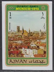 Ajman Mi.Nr. 698B Olympia 72, München Blick vom Dt. Museum (1 R)