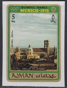 Ajman Mi.Nr. 700B Olympia 72, München Theatinerkirche, Dom (5 R)