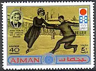 Ajman Mi.Nr.763A Olympia 72/08, Eiskunstlauf (40 Dh)