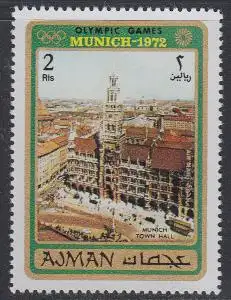 Ajman Mi.Nr. 699A Olympia 72, München Rathaus (2 R)