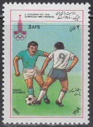 Afghanistan Mi.Nr. 1236 Olymp. Sommerspiele Moskau, Fußball (3)