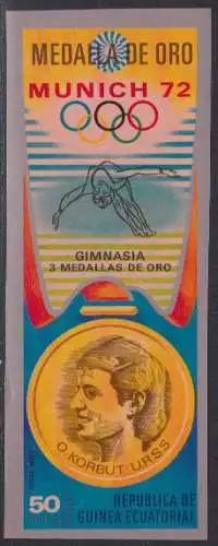 Äquatorialguinea Mi.Nr. A 169 Olympia 1972, Goldmedaille Turnen Korbut (50)