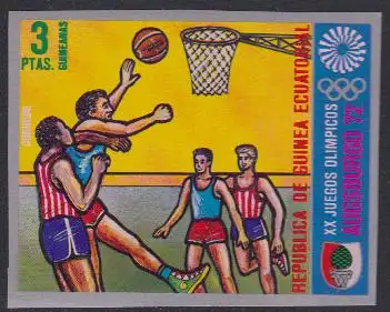 Äquatorialguinea Mi.Nr. A59 Olympia 1972 München, Basketball (3)