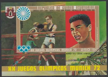 Äquatorialguinea Mi.Nr. Block 14 Olympia 1972 München, Cassius Clay, Gold Rom 60