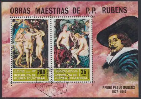 Äquatorialguinea Mi.Nr. Block 78 Aktgemälde von Peter Paul Rubens 