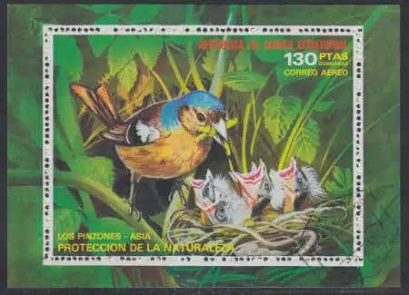 Äquatorialguinea Mi.Nr. Block 240 Asiatische Vögel, Fringilla coelebs 