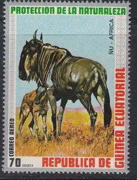 Äquatorialguinea Mi.Nr. 481 Afrikanische Tiere, Gnu (70)