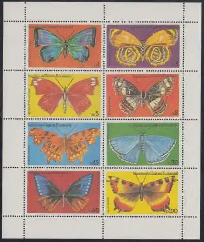 Äquatorialguinea Mi.Nr. Klbg.964-71 Schmetterlinge (Phantasiemarken ?) 