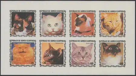 Äquatorialguinea Mi.Nr. Klbg.1403-10 Katzen ungez. (Phantasiemarken ?) 