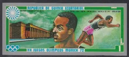 Äquatorialguinea Mi.Nr. A 81 Olympia 1972, J.Owens, Gew. Berlin 1936 (1)