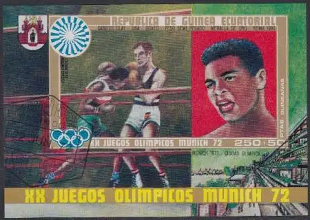 Äquatorialguinea Mi.Nr. Block 14 Olympia 1972 München, Cassius Clay, Gold Rom 60