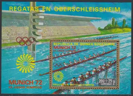 Äquatorialguinea Mi.Nr. Block 15 Olympia 1972 München, Rudern 