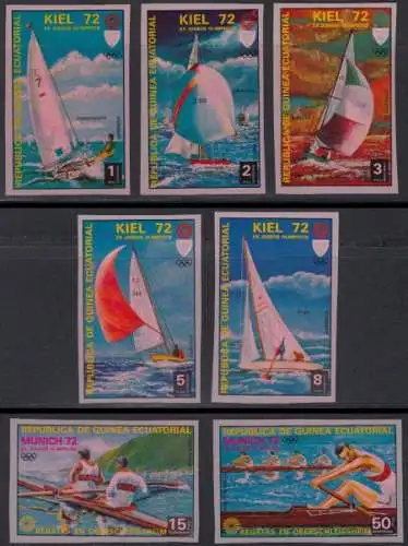 Äquatorialguinea Mi.Nr. A98-A104 Olympia 1972 München, Segeln + Rudern (7 Werte)