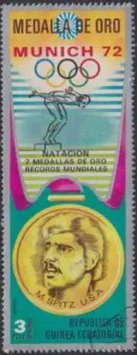 Äquatorialguinea Mi.Nr. 165 Olympia 1972, Goldmedaille Schwimmen Spitz (3)