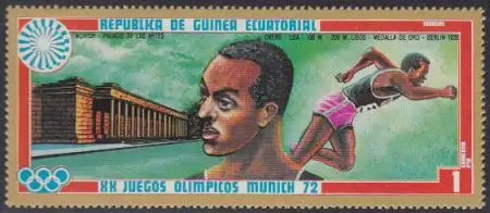 Äquatorialguinea Mi.Nr. 81 Olympia 1972, J.Owens, Gew. Berlin 1936 (1)