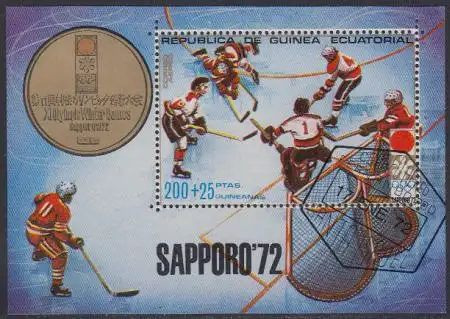 Äquatorialguinea Mi.Nr. Block 3 Olympia 1972 Sapporo, Eishockey 