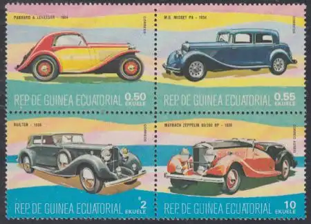 Äquatorialguinea Mi.Nr. Zdr.1104,05,08,09 Oldtimer