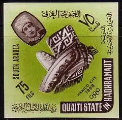 Aden Qu´aiti State Mi.Nr. 79B Olympia 68, Mexiko (75 Fils)