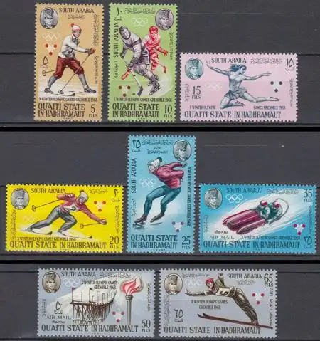 Aden Qu'aiti State Mi.Nr. 123-30A Olympia 1968 Grenoble (8 Werte)