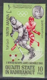 Aden Qu'aiti State Mi.Nr. 124B Olympia 1968 Grenoble, Eishockey (10)