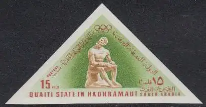 Aden Qu'aiti State Mi.Nr. 208B Olympia 1968 Mexiko, Skulptur Ruh.Sportler (15)