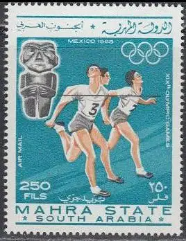 Aden Mahra State Mi.Nr. 28A Olympia 1968 Mexiko, Laufen, gez. (250)