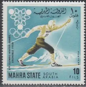 Aden Mahra State Mi.Nr. 39A Olympia 1968 Grenoble, Skilanglauf, gez. (10)