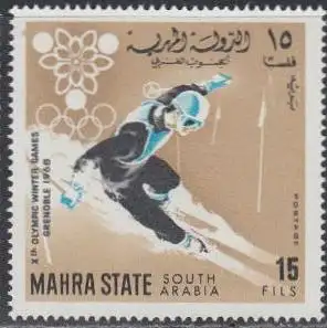 Aden Mahra State Mi.Nr. 40A Olympia 1968 Grenoble, Slalom, gez. (15)