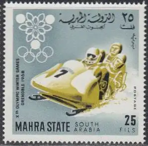 Aden Mahra State Mi.Nr. 41A Olympia 1968 Grenoble, Viererbob, gez. (25)