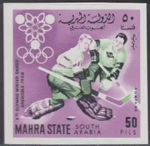 Aden Mahra State Mi.Nr. 42B Olympia 1968 Grenoble, Eishockey, ungez. (50)