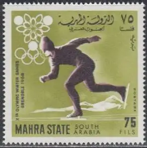 Aden Mahra State Mi.Nr. 43A Olympia 1968 Grenoble, Eisschnelllauf, gez. (75)