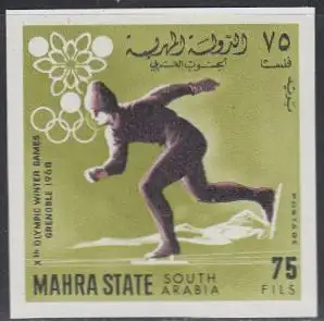 Aden Mahra State Mi.Nr. 43B Olympia 1968 Grenoble, Eisschnelllauf, ungez. (75)