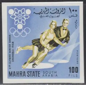 Aden Mahra State Mi.Nr. 44B Olympia 1968 Grenoble, Eistanz, ungez. (100)