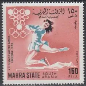 Aden Mahra State Mi.Nr. 45A Olympia 1968 Grenoble, Eiskunstlauf, gez. (150)