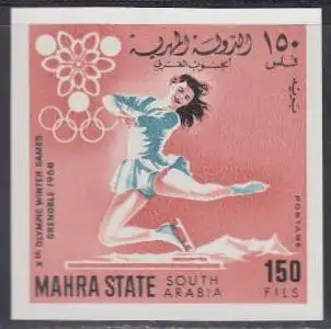 Aden Mahra State Mi.Nr. 45B Olympia 1968 Grenoble, Eiskunstlauf, ungez. (150)