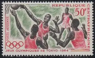 Zentralafrikan.Rep. Mi.Nr. 60 Olympia 1964 Tokio, Basketball (50)