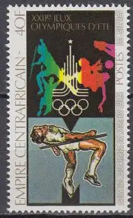 Zentralafrikan.Rep. Mi.Nr. 615A Olymp. Sommerspiele Moskau 1980, Hochsprung (40)