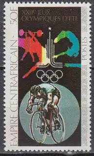 Zentralafrikan.Rep. Mi.Nr. 616A Olymp. Sommerspiele Moskau 1980, Radsport (50)