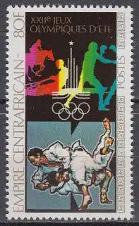 Zentralafrikan.Rep. Mi.Nr. 618A Olymp. Sommerspiele Moskau 1980, Judo (80)