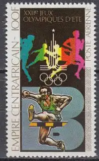 Zentralafrikan.Rep. Mi.Nr. 619A Olymp. Sommersp. Moskau 1980, Hürdenlauf (100)