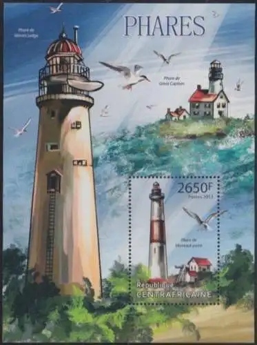 Zentralafrikan.Rep. Mi.Nr. Block 1048 Leuchtturm Montauk Point, New York