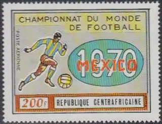 Zentralafrikan.Rep. Mi.Nr. 221 Fußball-WM 1970 Mexiko (200)