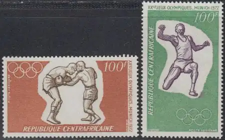 Zentralafrikan.Rep. Mi.Nr. 265-66 Olympia 1972 München (2 Werte)