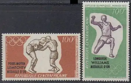 Zentralafrikan.Rep. Mi.Nr. 289-90 Olympia 1972 München, Sieger (2 Werte)