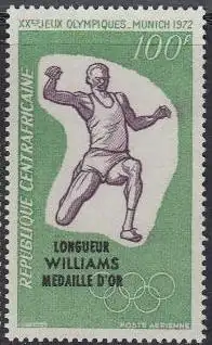 Zentralafrikan.Rep. Mi.Nr. 290 Olympia 72 München Weitsprung Gold Williams (100)