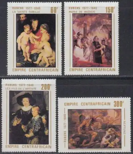 Zentralafrikan.Rep. Mi.Nr. 527-30 400.Geb. Peter Paul Rubens, Gemälde (4 Werte)