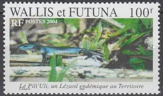 Wallis & Futuna Mi.Nr. 885 Echse, Lackschwarzer Südseeskink (100)